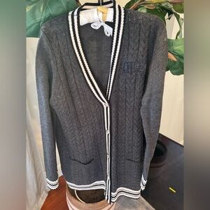 Tommy Hilfiger Cardigan Preppy Gray Size L with Beautiful Buttons